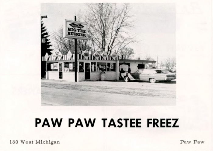 Tastee Freez Big Tee Burger (Jonesys Pizza) - Old Paw Paw High School Yearbook Ad